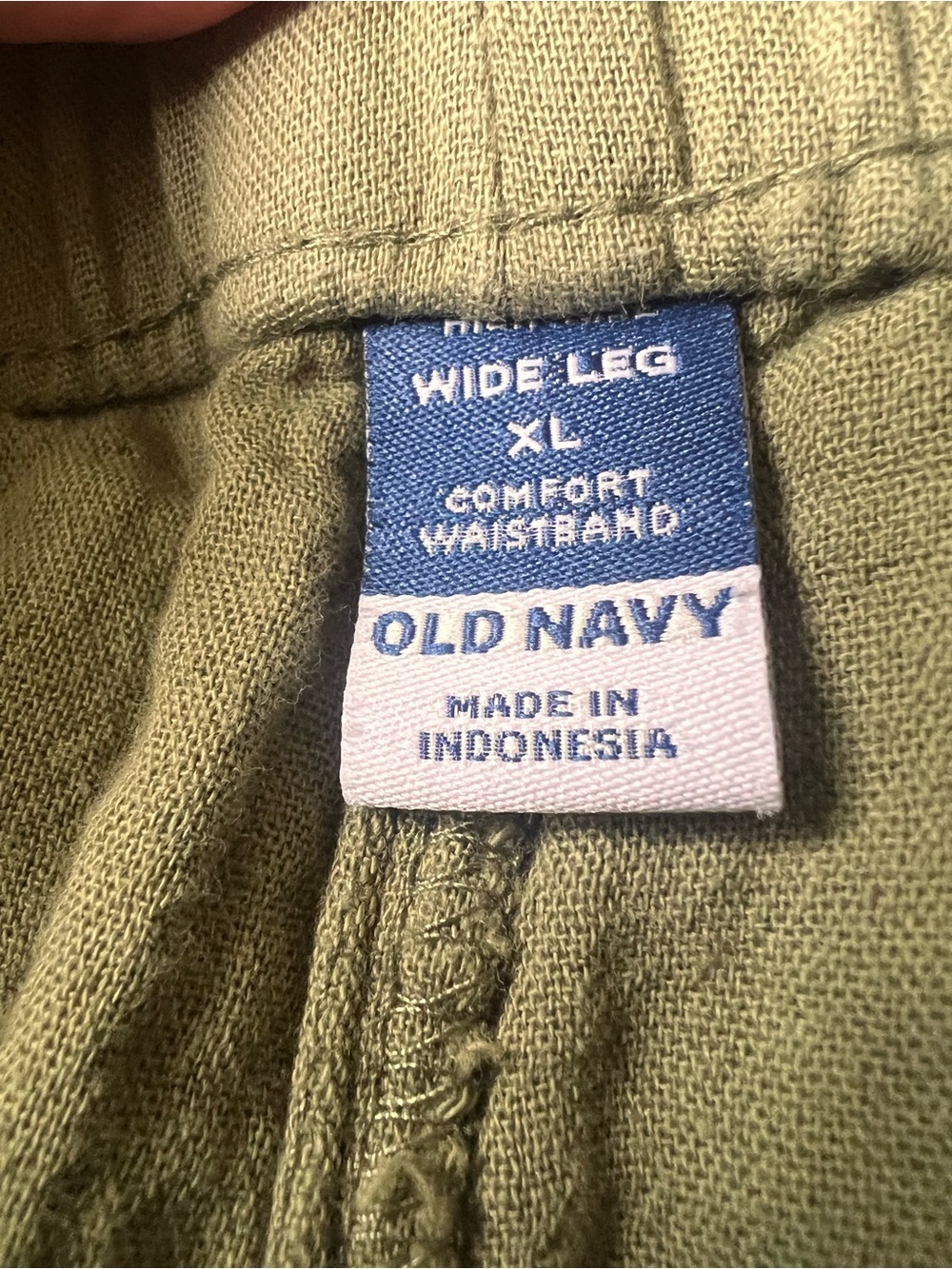 Old Navy Olive Green Cotton Linen Wide Leg Pants XL - Picture 10 of 13